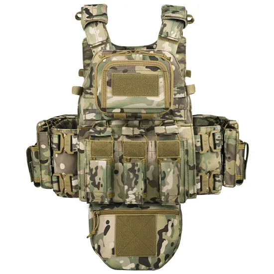 Multi Functional Fully Protective Tactical Molle Metal Buckle Quick Release Outdoor Camouflage Tactical Vest Bag