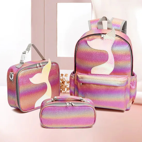 2024 New Primary School Bag Three Piece Set Mother Bag Waterproof and Load Reducing Large Capacity Children′s Backpack