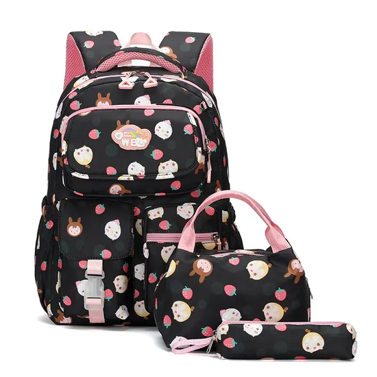 Factory New Elementary School Backpack Splash Proof Large Capacity Casual Three Piece Backpack Set