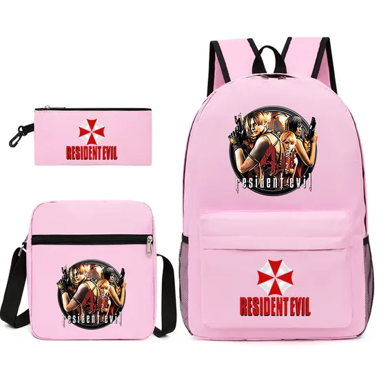 Cartoon Custom Design Backpack Student Pencil Case Single Shoulder Bag Backpack Three Piece Set