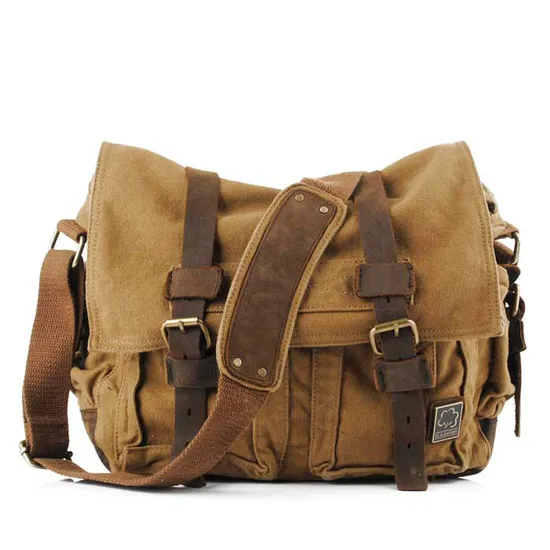Men′s One Shoulder Crossbody Canvas Bag DSLR Photography Digital Camera Bag