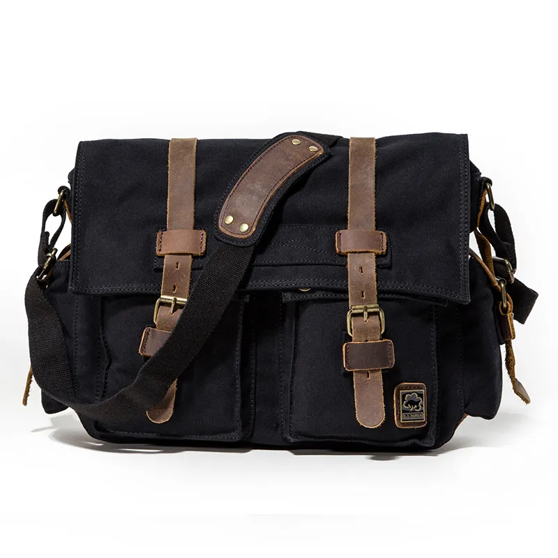 Men&prime;s One Shoulder Crossbody Canvas Bag DSLR Photography Digital Camera Bag