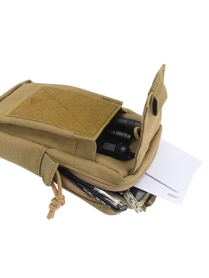 Shoulder Strap Hanging Bag Outdoor Tactical Bag Molle Accessory Walkie Talkie Phone Bag