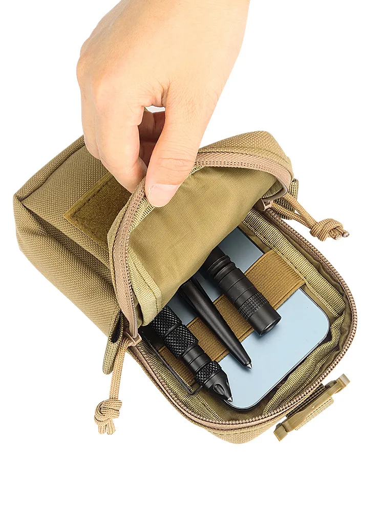Shoulder Strap Hanging Bag Outdoor Tactical Bag Molle Accessory Walkie Talkie Phone Bag