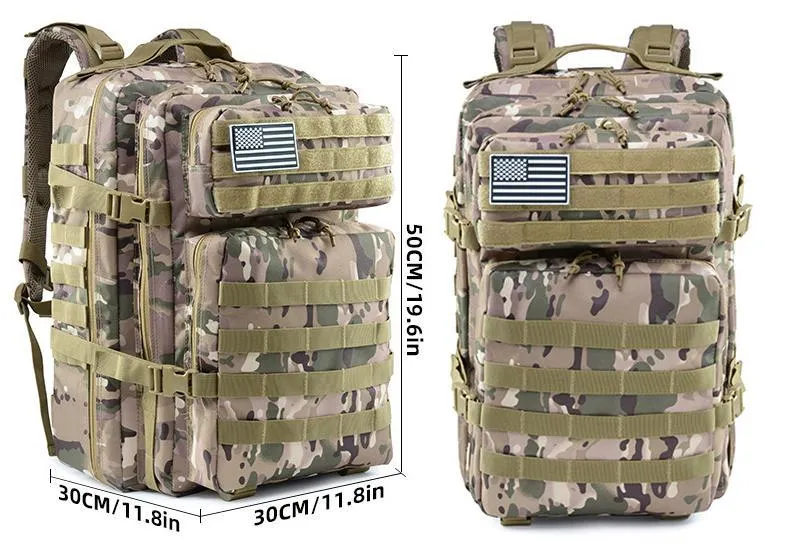 Men&prime;s Outdoor Sports 3D Bag Wilderness Camping Outdoor Mountaineering Camo Tactical Backpack