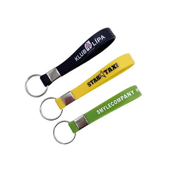 Wholesale Customized High Quality Cheap Silicon Keyring Silicone Wristlet Key Holder