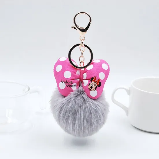 New Color Rex Rabbit Leopard Bow Bag Keychain Fashion Plush Car Hanging Manufacturers