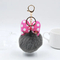 Pink Puff Keychain POM Mickey Head Keychain Pompom Tassel Keychain Pink
