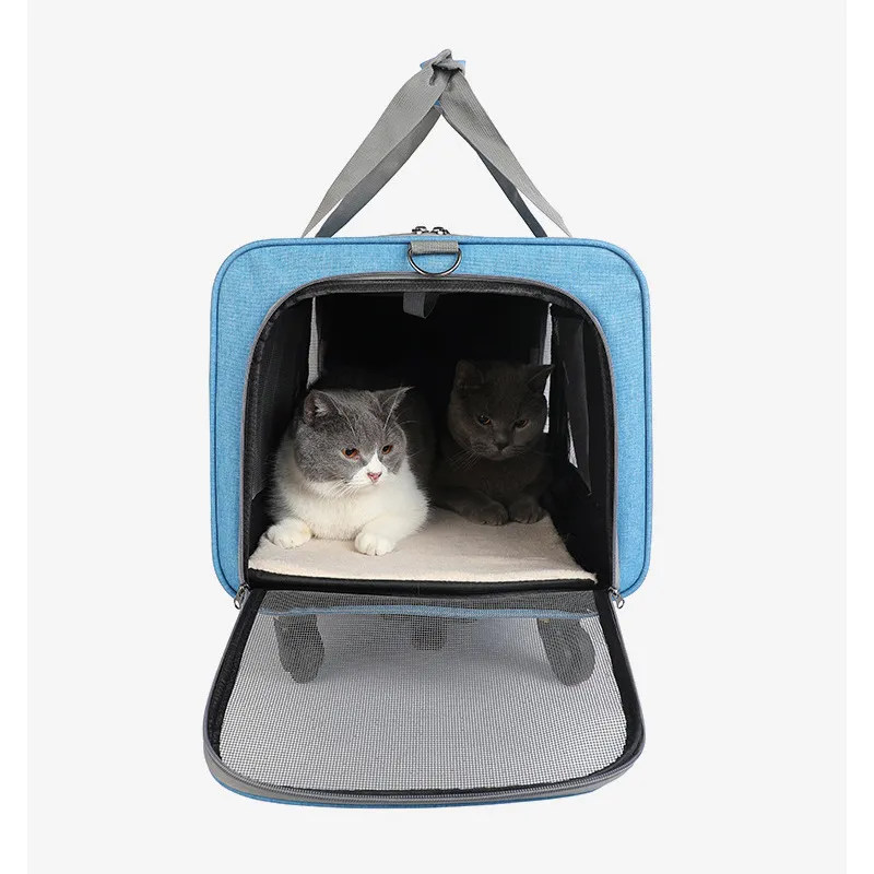 Multifunctional Pull Rod Tug Double Compartment Pet Travel Pull Rod Bag Detachable Foldable Universal Wheel Folding Cat Bag