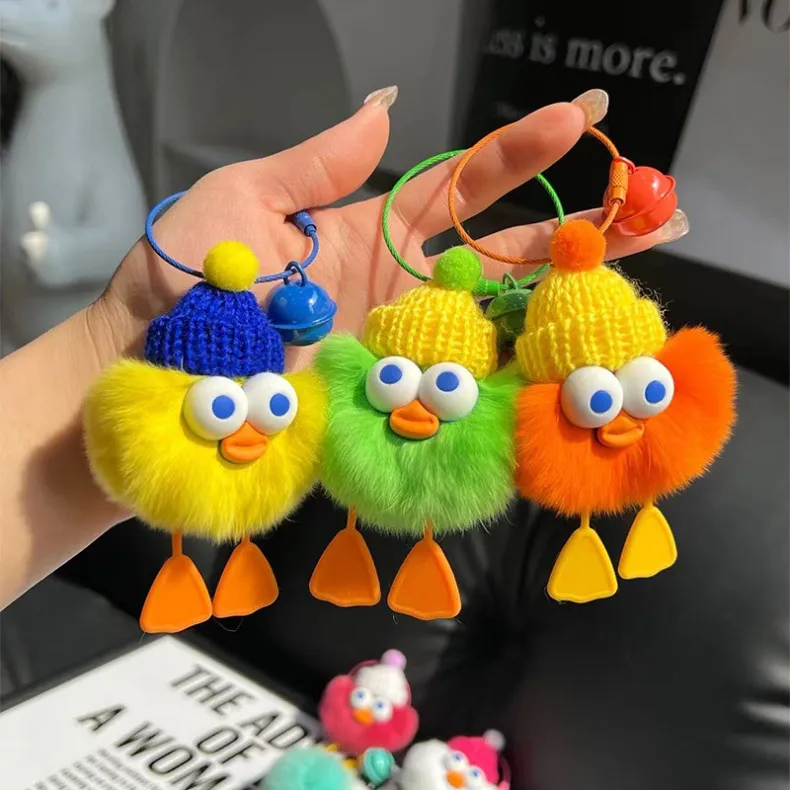 Promotional Gift Car Key Handbag Accessories Gift Key Ring Custom Cute Cartoon 3D Plush Keychain