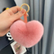 Promotion Gift Fluffy Real Natural Rex Rabbit Fur Keychain POM Poms Girl′s Bag Pendant Car Key Ring