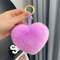 Factory Wholesale All Kinds of Color Real Rex Rabbit Fur Heart Pendant Keychain