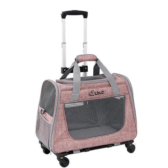 2024 Multifunctional Pet Backpack Carrier Smooth Spinning Wheels Portable Trolley Bag