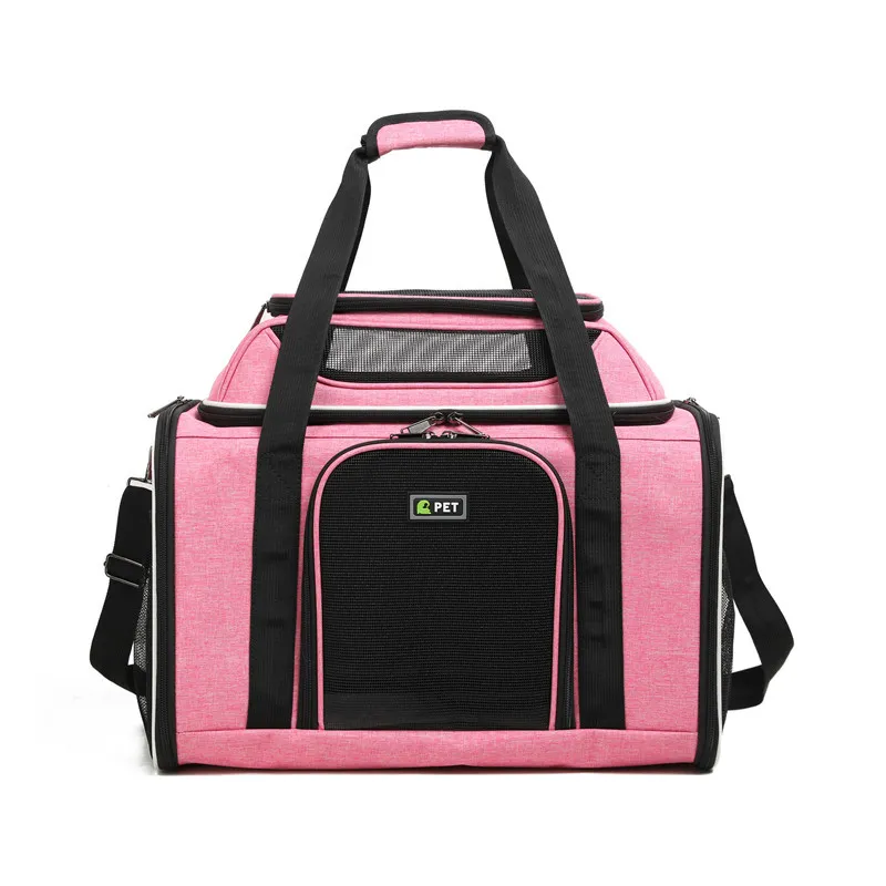 Airline Approved Foldable Cat Dog Carrier Wheels Bag Fully Detachable Pet Trolley Cat Bagpack with Removable Wheels