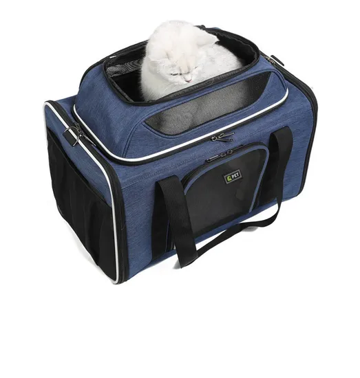 Airline Approved Foldable Cat Dog Carrier Wheels Bag Fully Detachable Pet Trolley Cat Bagpack with Removable Wheels