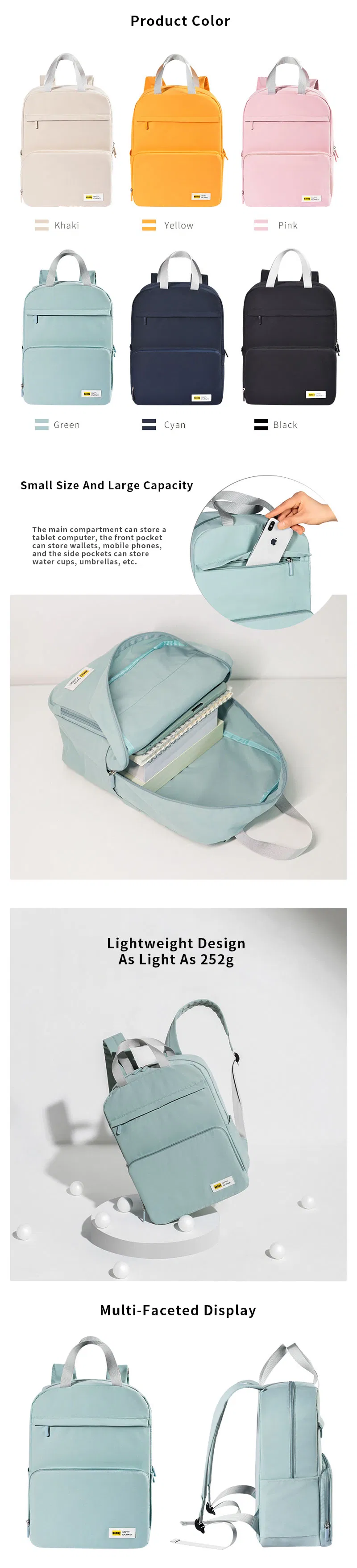 Light Leisure Large Capacity Foldable Travel Bag Backpack