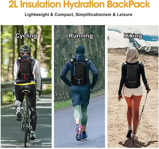 Factory Custom Outdoor Sports Hydration Pack with 2L Water Bladder Cycling Backpack Motor Driving Hiking Walking Bag