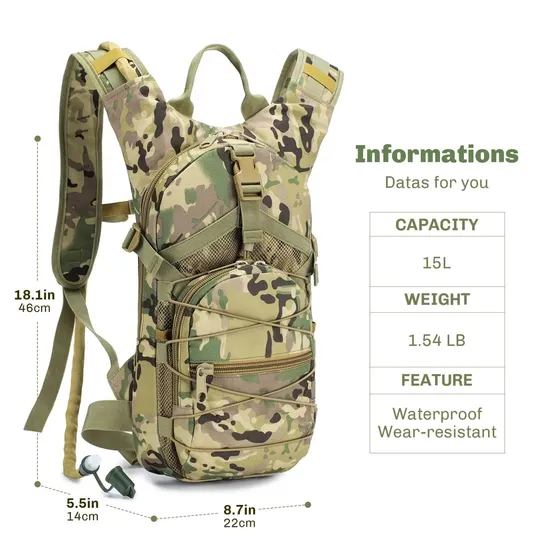 Factory Custom Tactical Hydration Backpack with Water Bladder