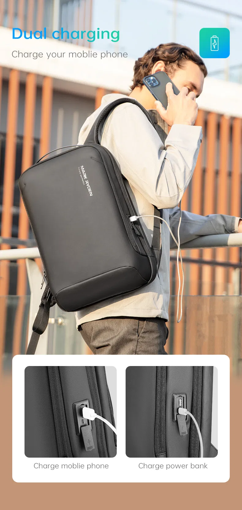 Custom Laptop Backpack Light Weight Travel Backpack Bag for Men Business Backpack