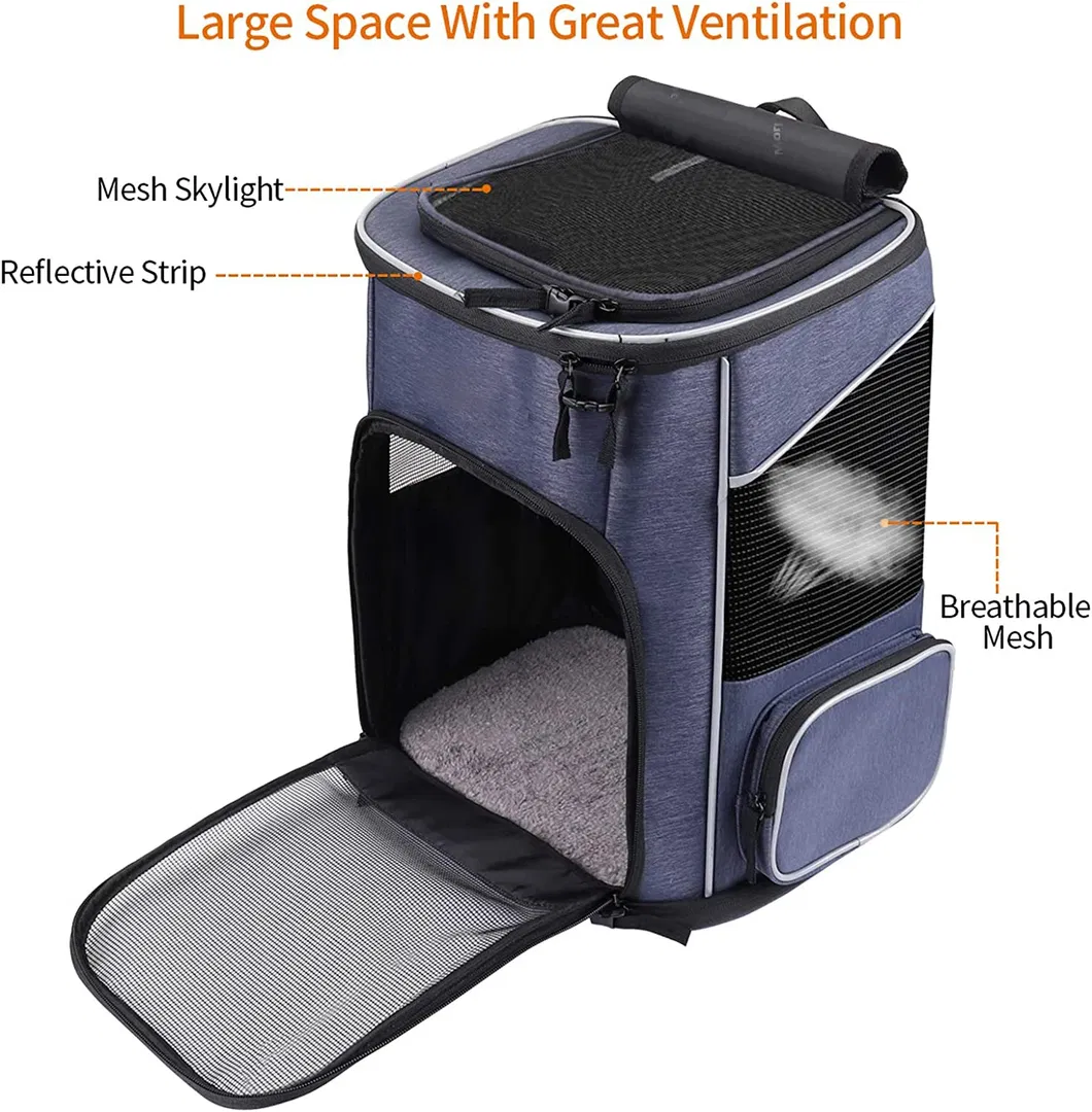 Custom Pet Carrier Strap Foldable Travel Backpack with Internal Seat Belt