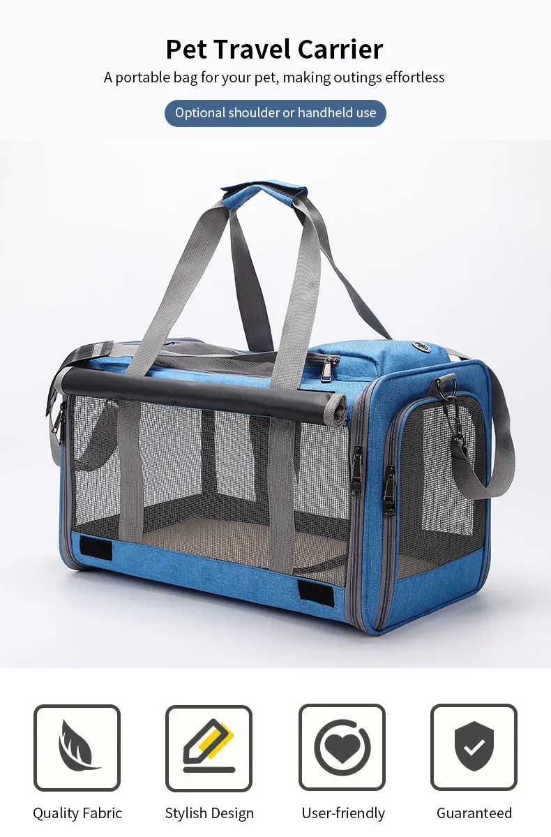 Portable Pet Outdoor Travel Products Soft Sided Foldable Breathable Small Dog Cat Puppy Carrier Sling Bag