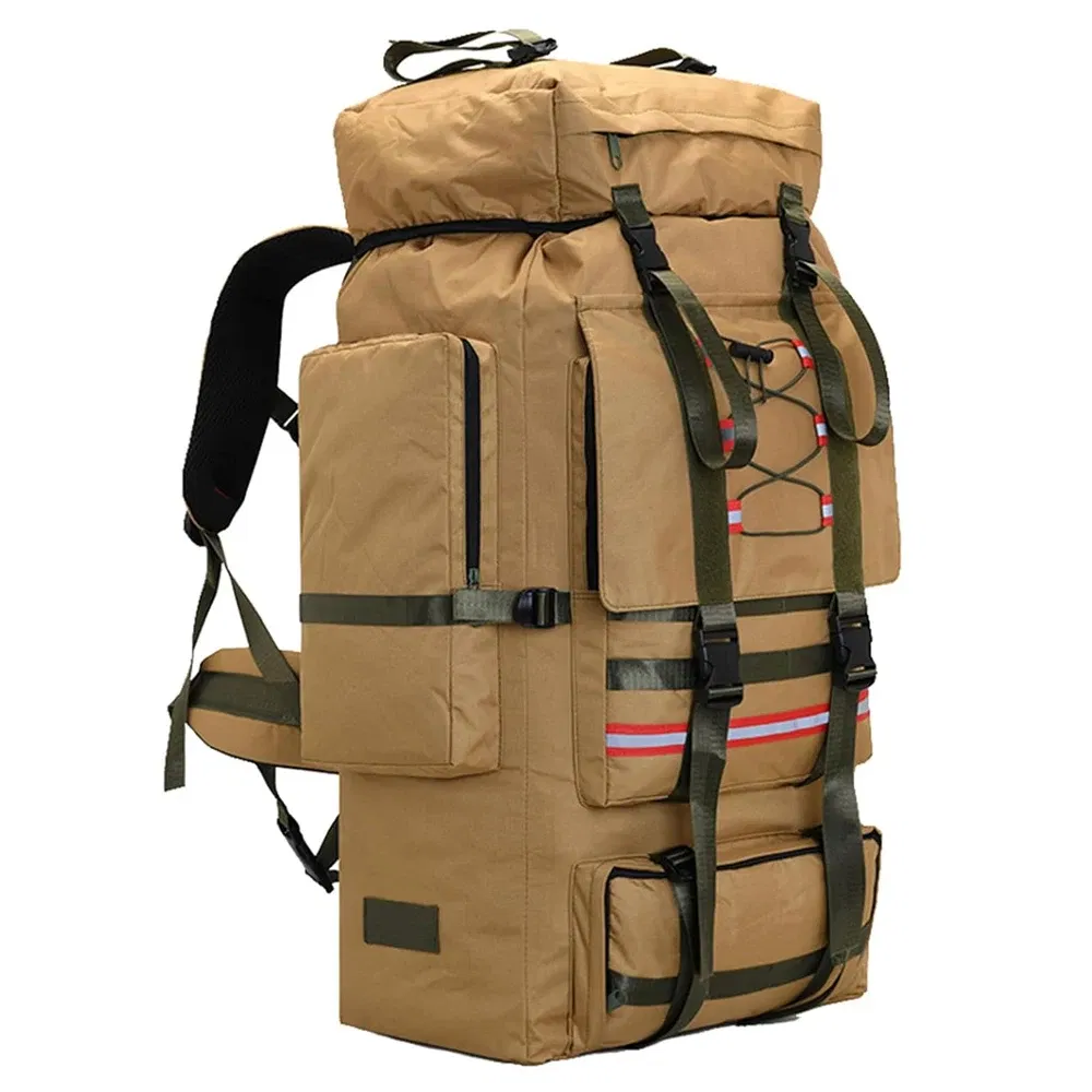 Factory Custom Unisex Mountain Camping Backpack 130L Waterproof Hiking Camping Travel Tactical Backpack
