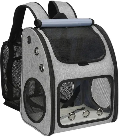 Custom Logo Foldable Portable Collapsible Puppy Black Grey Petcarrier Bag