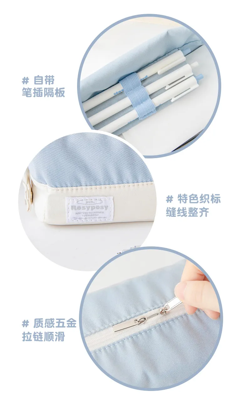 Large Capacity Stationery Bag School Supplies Storage Multifunctional Zipper Pencil Bag
