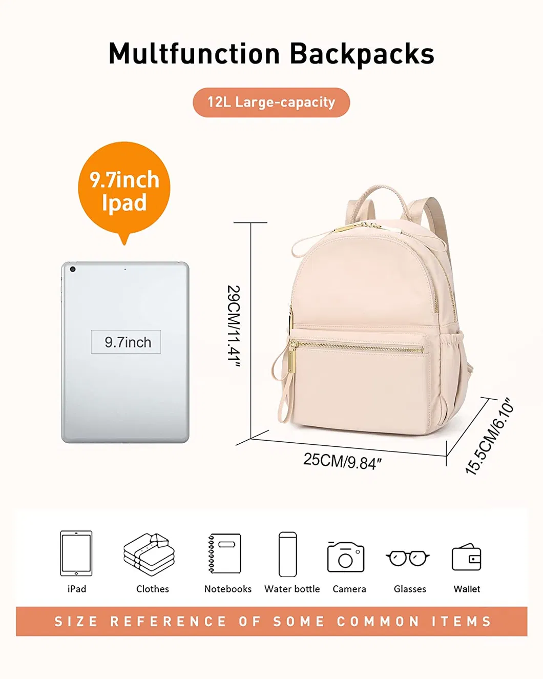 Hot Selling Fashion Women Pink Backpack Casual Backpack Mini Bag for Girls