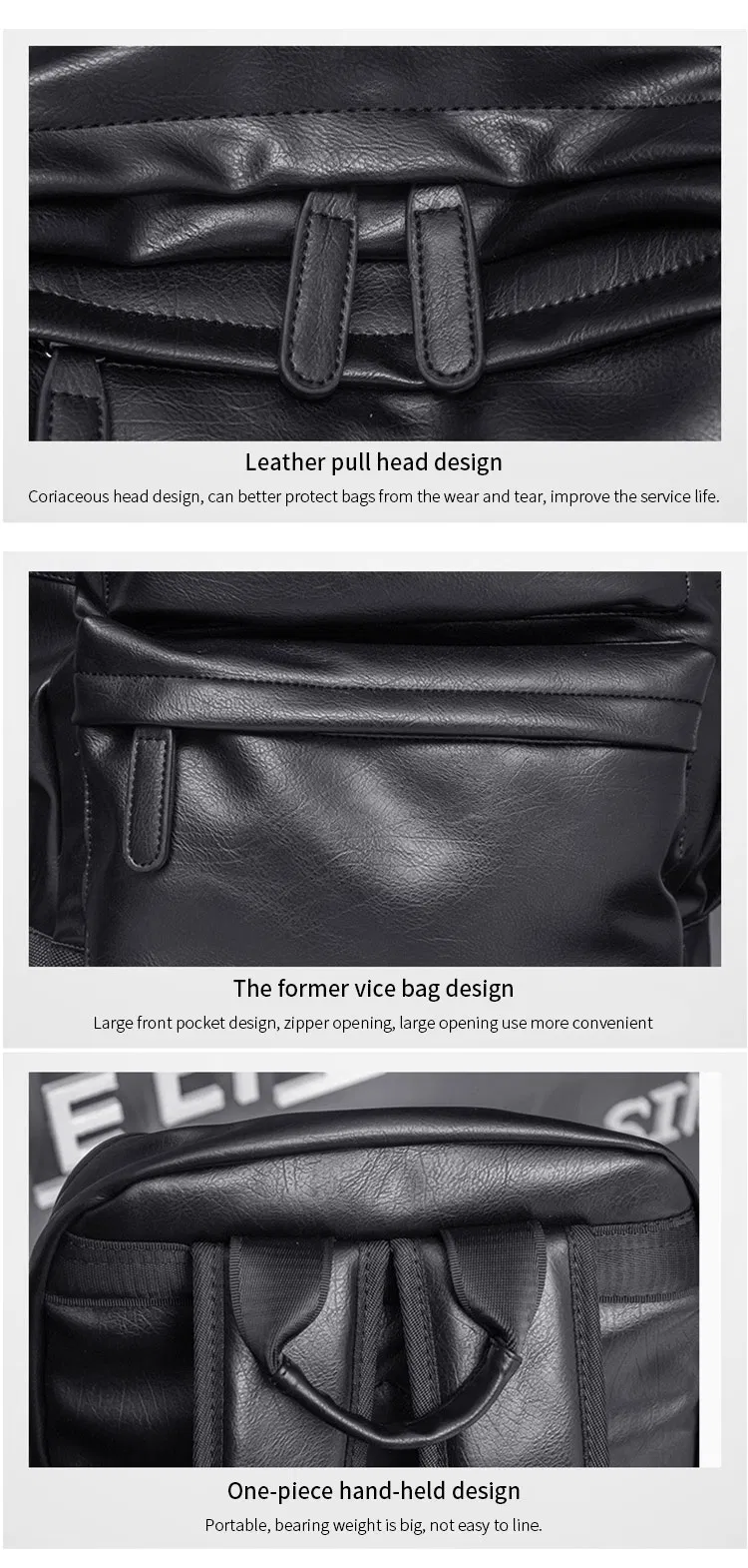 Fashion Bag Big-Capacity Travel Business PU Laptop Man Backpack Bag