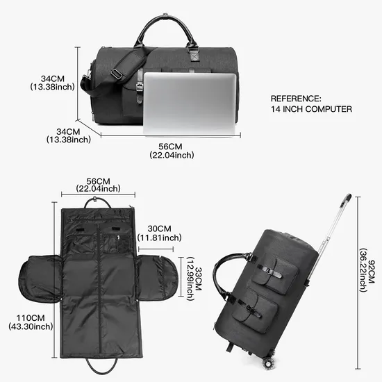 Business Detachable Pull Rod Travel Bag Large Capacity Clothing Storage Bag Folding Suit Bag