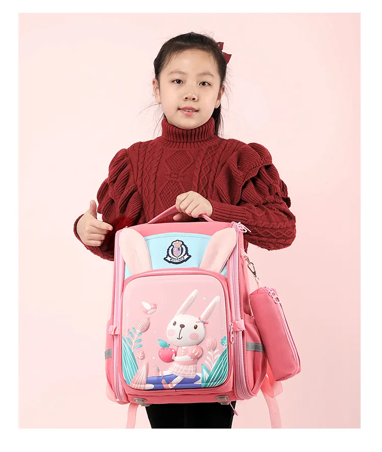 New Backpack for Elementary School Students in Grades 2-5 Boys and Girls Lightweight Spine Protection Space Backpack