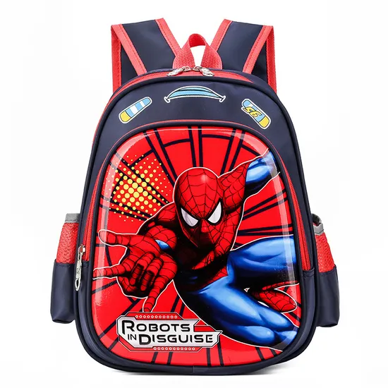 New 3D Elementary School Backpack Kindergarten Backpack Cartoon Ultraman Spider Man Children′s Backpack