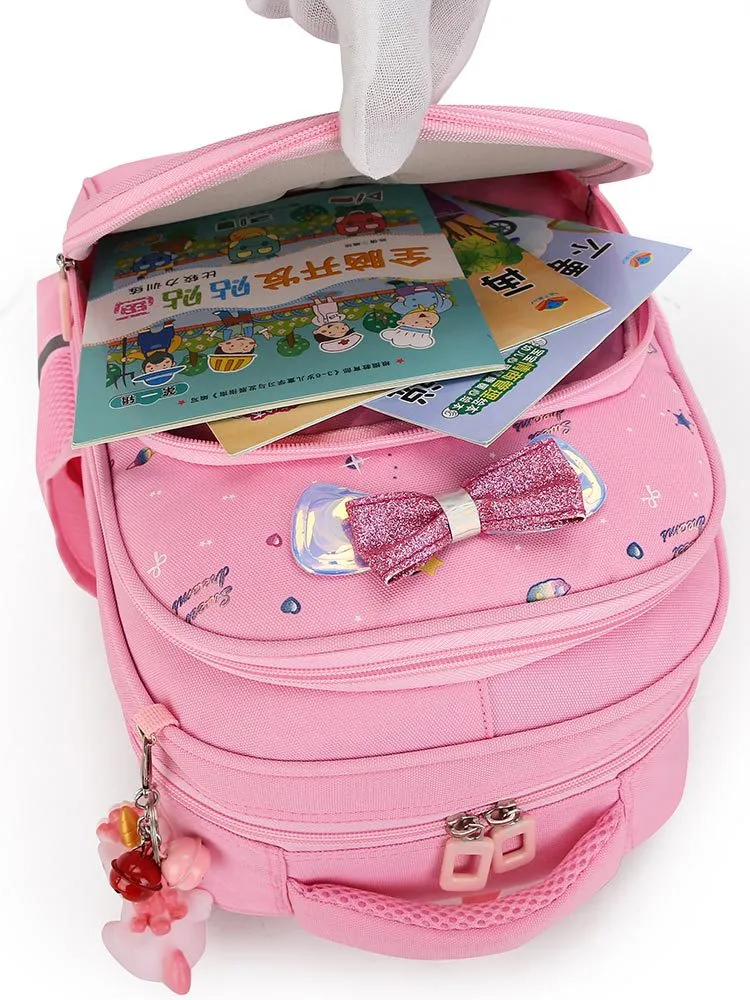 2023 New Children Cartoon Backpack for Girls in Grades 1 to 3 to Reduce Burden and Protect Spine