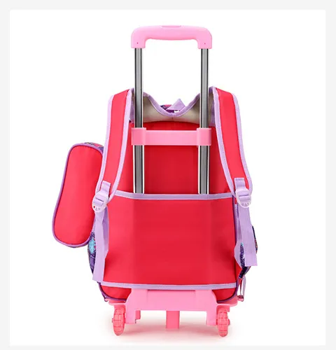 Primary School Childrens Backpack Three Piece Set 16 Inch 3D Lunch Bag for Boys and Girls Detachable Pull Rod Backpack
