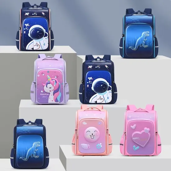 New Elementary School Student Astronaut Unicorn Love Smiling Face Integrated Hard Shell Backpack