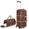 Folding Travel Suit Bag Luggage Bag Large Capacity Portable Pull Rod Suit PU Leather Bag