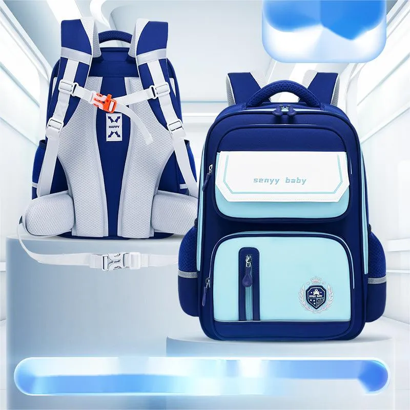 2024 New Primary School Schoolbag Children&prime;s Shoulder Anti Splashing Large Capacity Oxford Schoolbag