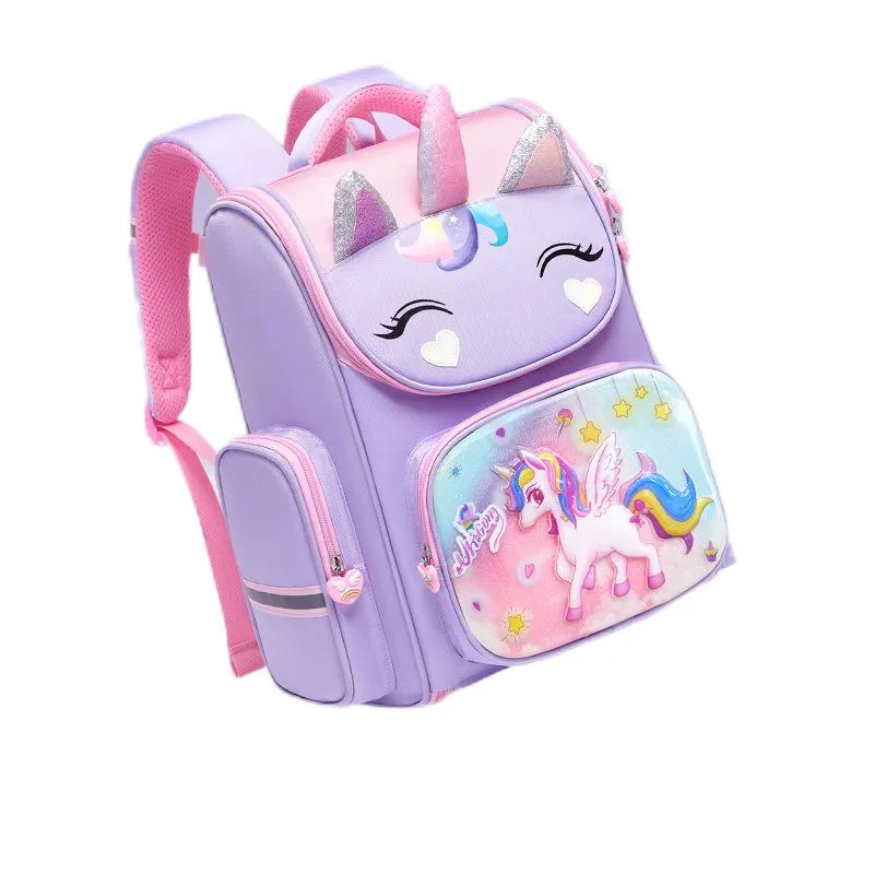 2024 New Children&prime;s Primary Backpack with Spine Protection Splash Proof Oxford Cloth