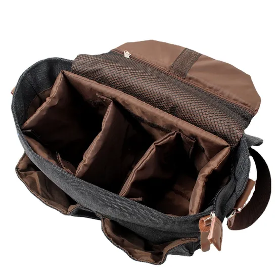 Canvas Men′s and Women′s Crossbody Bag One Shoulder Canon Photography Sony Mirrorless SLR Camera Bag