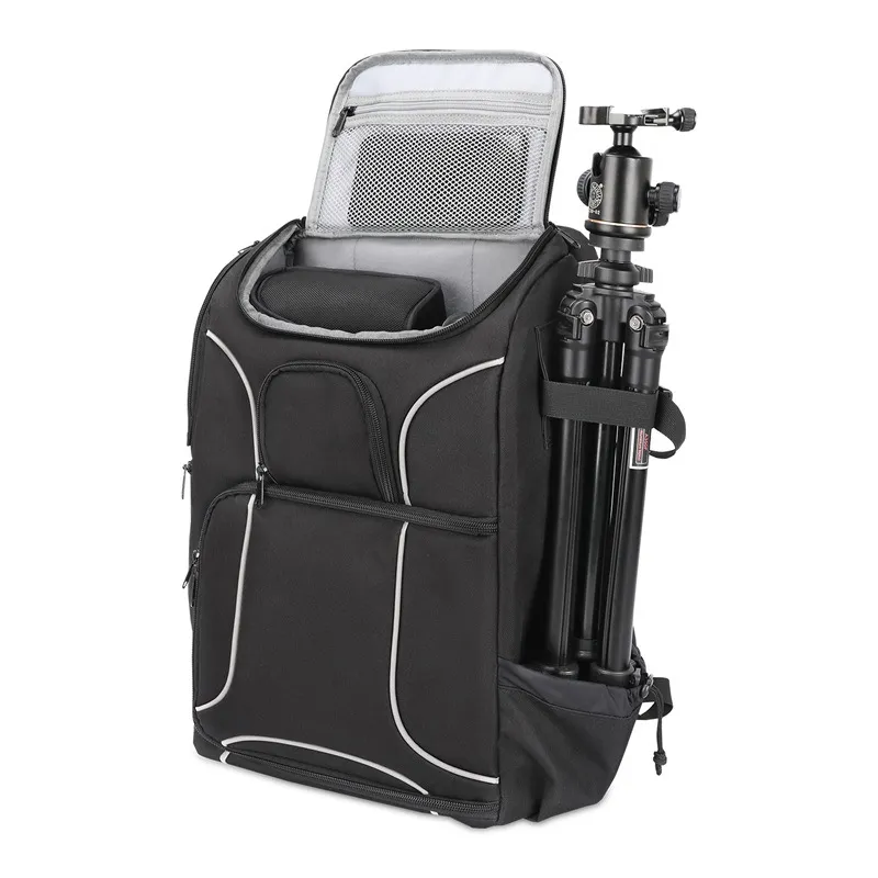 Customized New Black Oxford Cloth Camera Backpack Outdoor Travel Shoulder SLR Photography Backpack