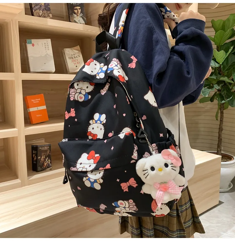 New Design Backpack for Girls with Printed Graffiti Large Capacity Splash Proof Lightweight Backpack