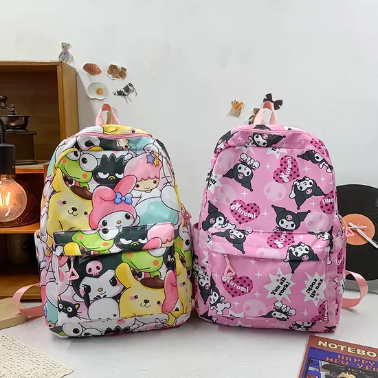 New Cartoon Coolomi Cute Three Piece Student Lightweight School Bag Sanrio Large Capacity Full Print Backpack