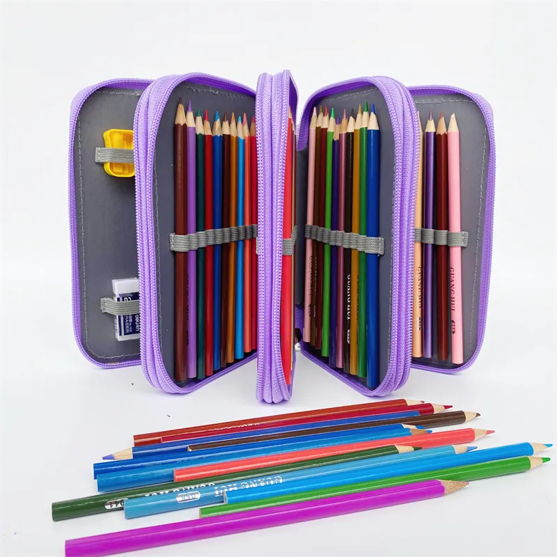 Large Capacity PU Pencil Case 72 Color Student Pencil Case Stationery Box Art Drawing Pencil Case