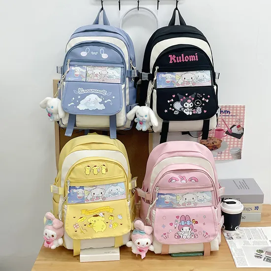 Kuromi Backpack for Girls Ins Elementary School Students Large Capacity Backpack