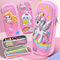 Creative Large Capacity Student Canvas Pencil Case with a Cute Multi-Functional Stationery Ccase