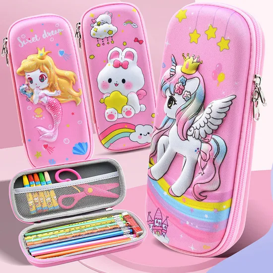 Creative Large Capacity Student Canvas Pencil Case with a Cute Multi-Functional Stationery Ccase