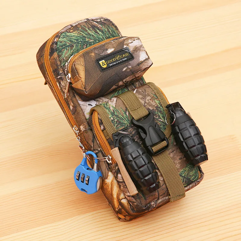 Camouflage Pencil Case for School Student Pencil Case for Children Multi-Layer Pencil Case Pouch