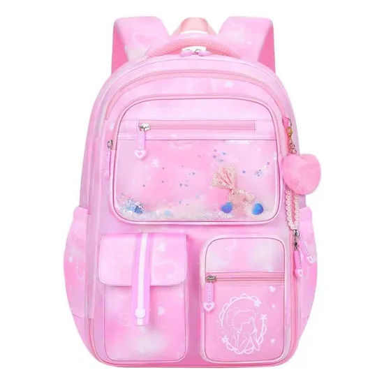 New Princess Backpack for Grades 1-6 Reducing Burden and Protecting Spine Backpack