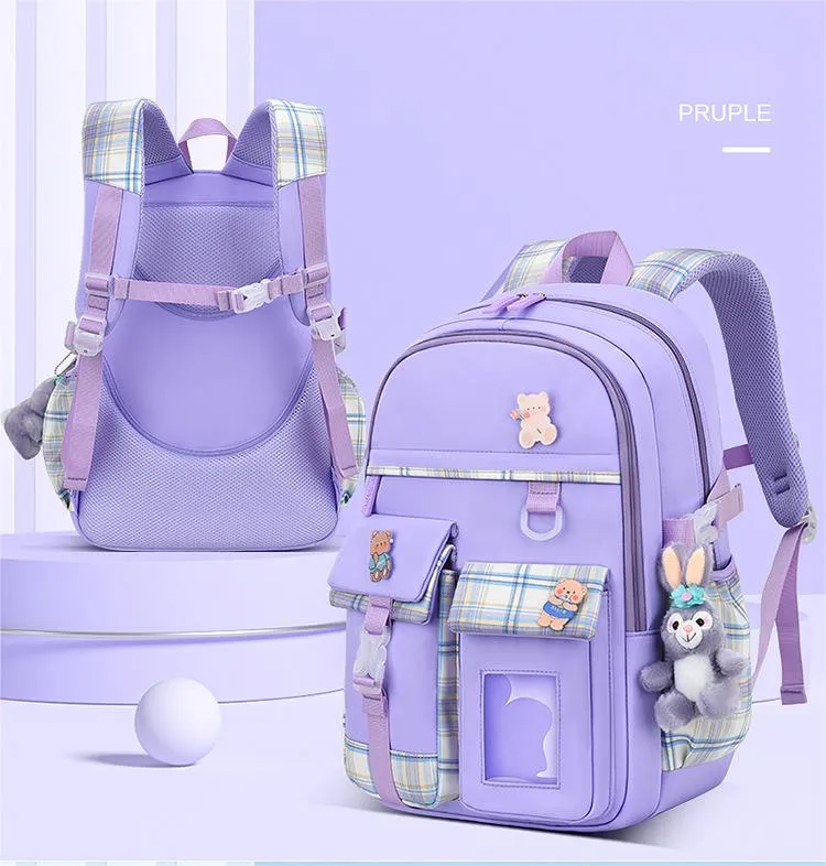 New Primary School Student School Bag Cute Girl&prime;s School Bag Lightweight Casual Backpack